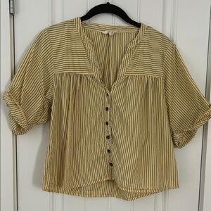 Nation LTD Yellow Striped Blouse